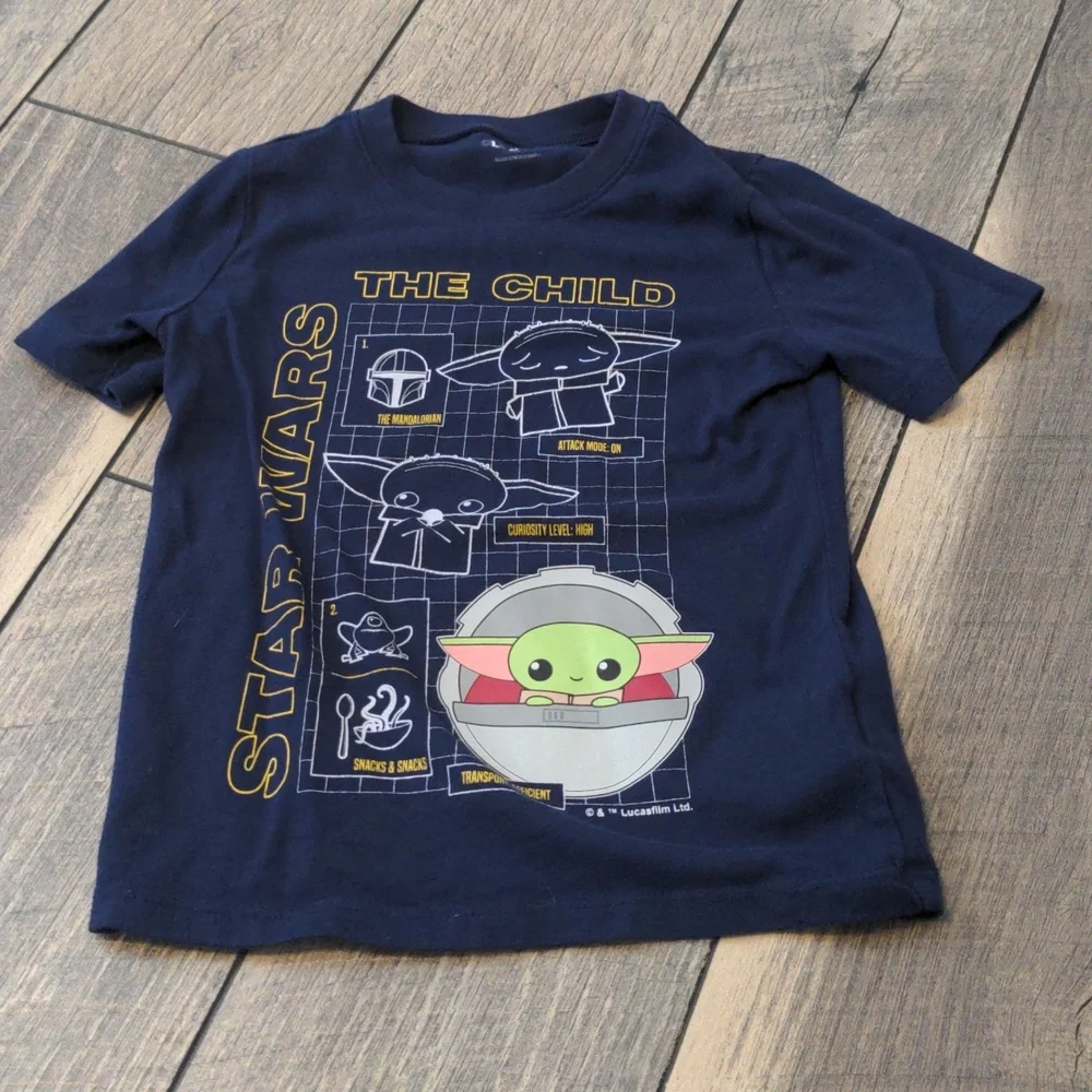 Old Navy Star Wars Grogu Baby Yoda The Child T-Shirt 4T Blue Tee